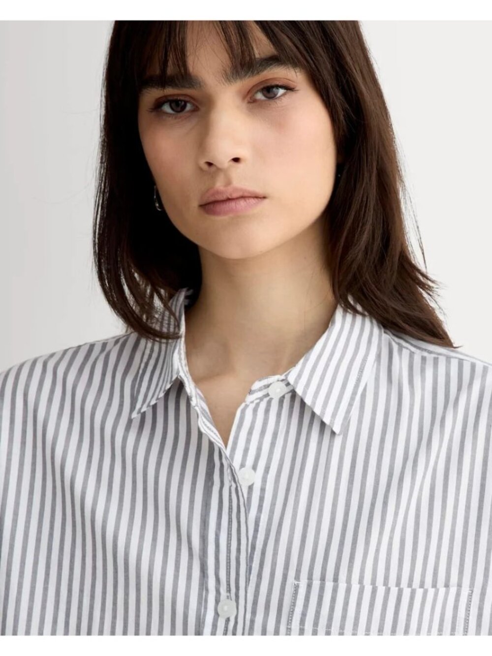Everlane The Way-Short Shirt in Silky Cotton Periscope Bone Large New Womens - Picture 3 of 11